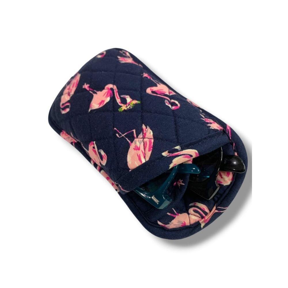 Vera Bradley Flamingo Fiesta Soft Eyeglasses Holder 2 Slip Pockets - Picture 3 of 6